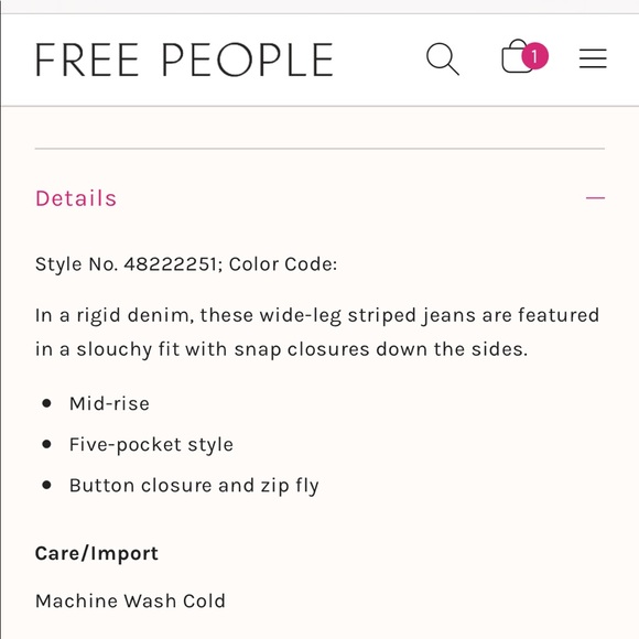 Zee Gee Why Sweeper Snap Stripe Wide-Leg Jeans 31 - Picture 15 of 15